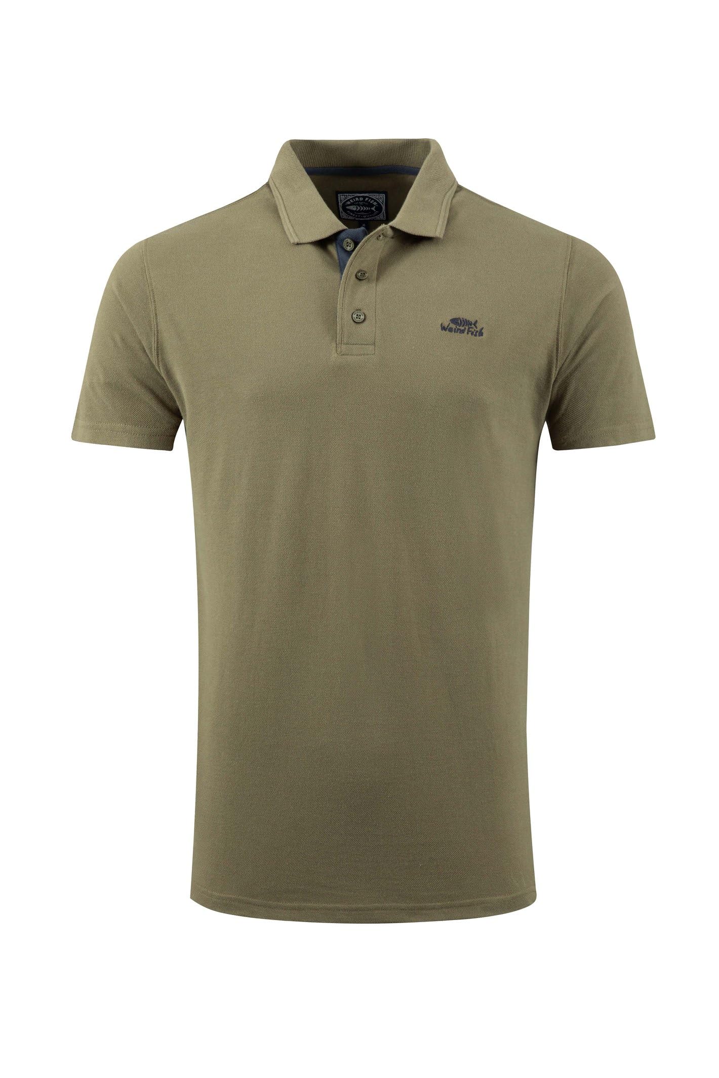 Weird Fish Miles Pique Polo Shirt Burnt Olive Size 2XL
