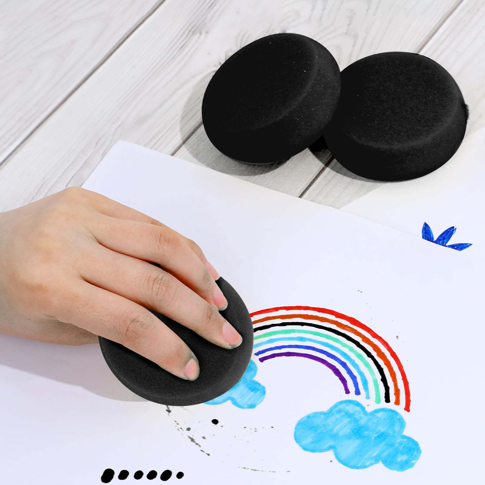 6 Spugne Rotonde Per Pittura - Diametro 7.6 Cm, Per Acquerello, Ceramica E Face Painting - Foto 5