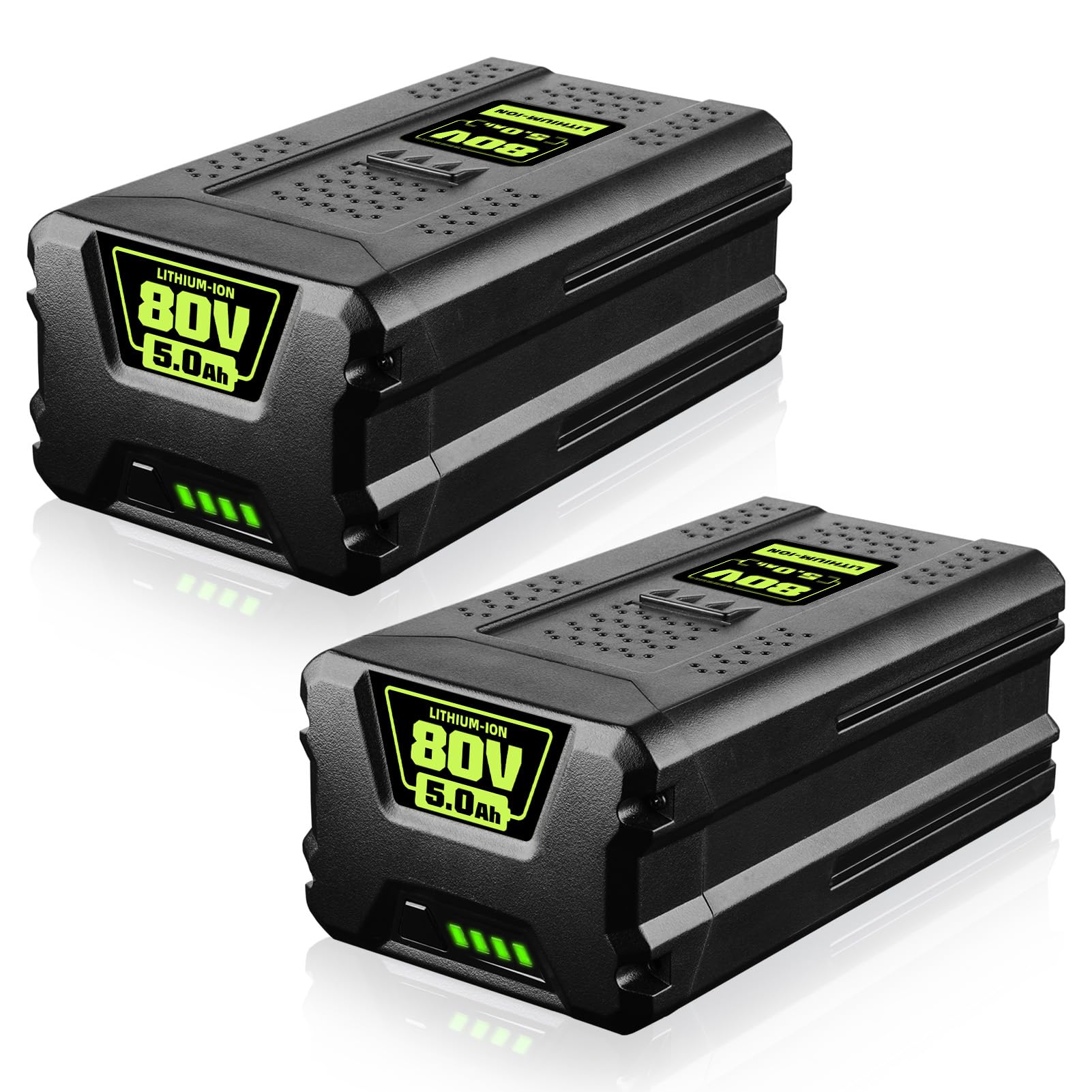 FERRYBOAT 2 Packs 80V 5.0Ah Replacement for Greenworks 80V Battery Compatible with Greenworks GBA80200 GBA80250 GBA80300 GBA80400 GBA80500 Compatible