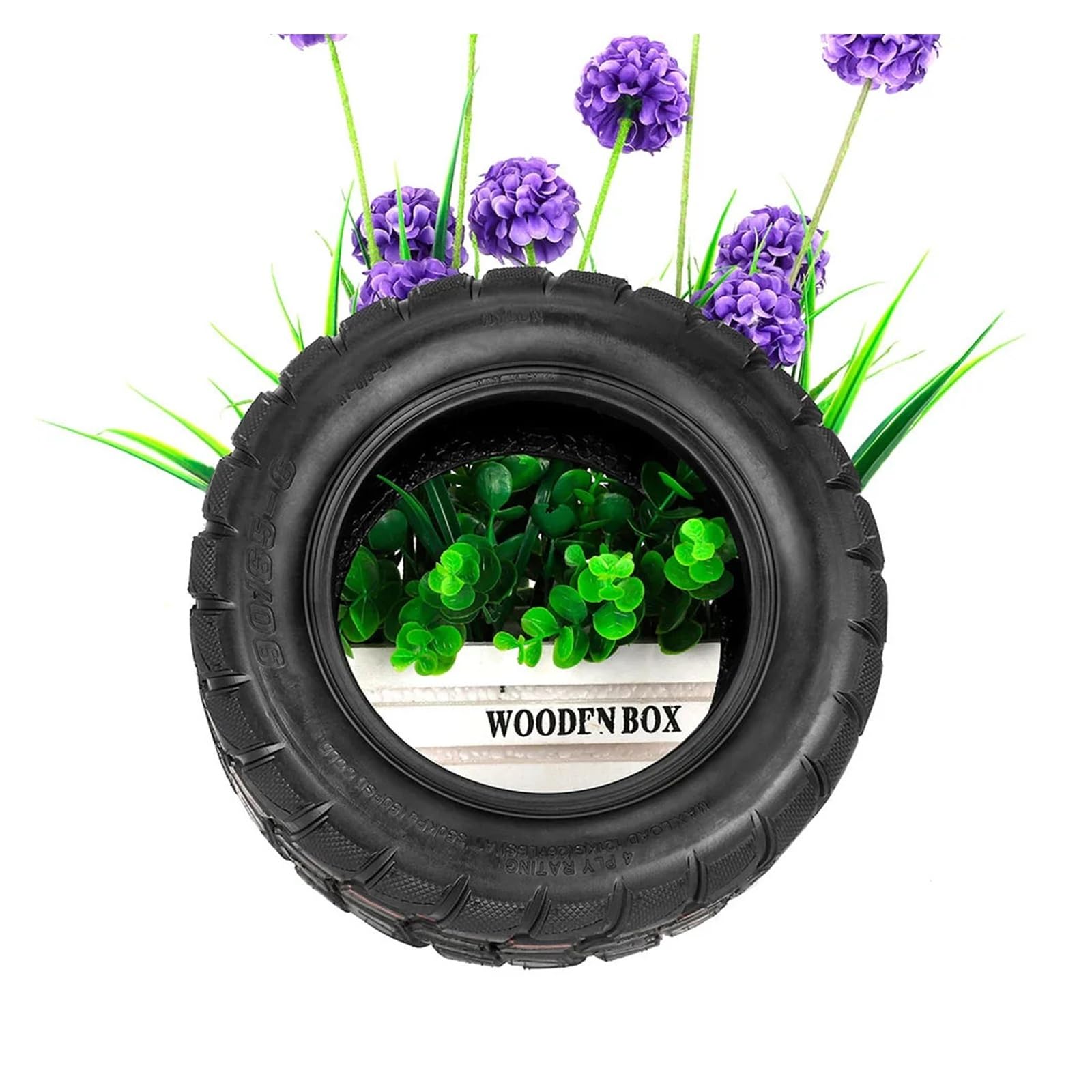 Ruedas de Repuesto,Neumáticos Scooter Eléctrico Neumático sin cámara 90/65-6, rueda, neumáticos de goma al vacío todoterreno, repuesto for accesorios patinete eléctrico, 1 ud