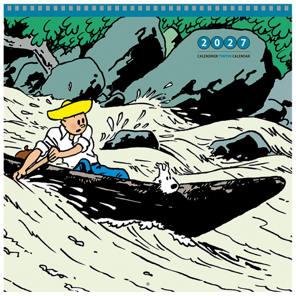 24497 Wall Calendar 2027 Tintin Over Water 30 x 30 cm