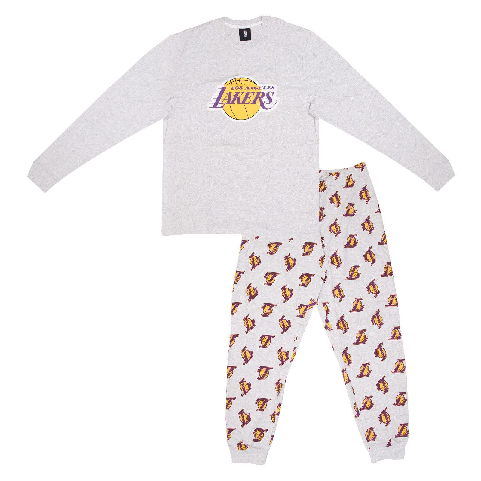 Ex UK StoreMens Pyjamas Cuffed Hems NFL/Lakers Long Sleeve Lounge PJ Night Sleep Wear