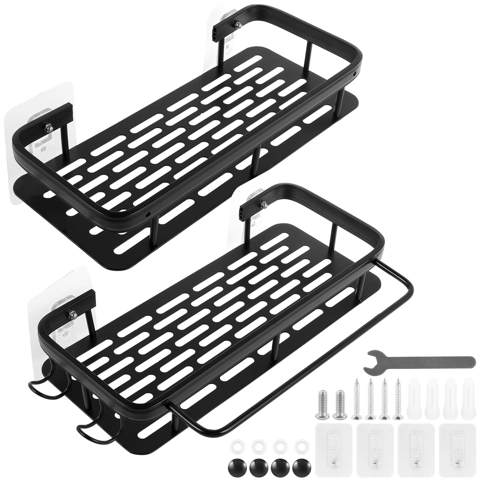 MABCIRY 2 PCS Shower Caddy No Drill Shower Organizer Rustproof Shower Shelf for Bathroom Multifunctional Hollowed Shower Caddy
