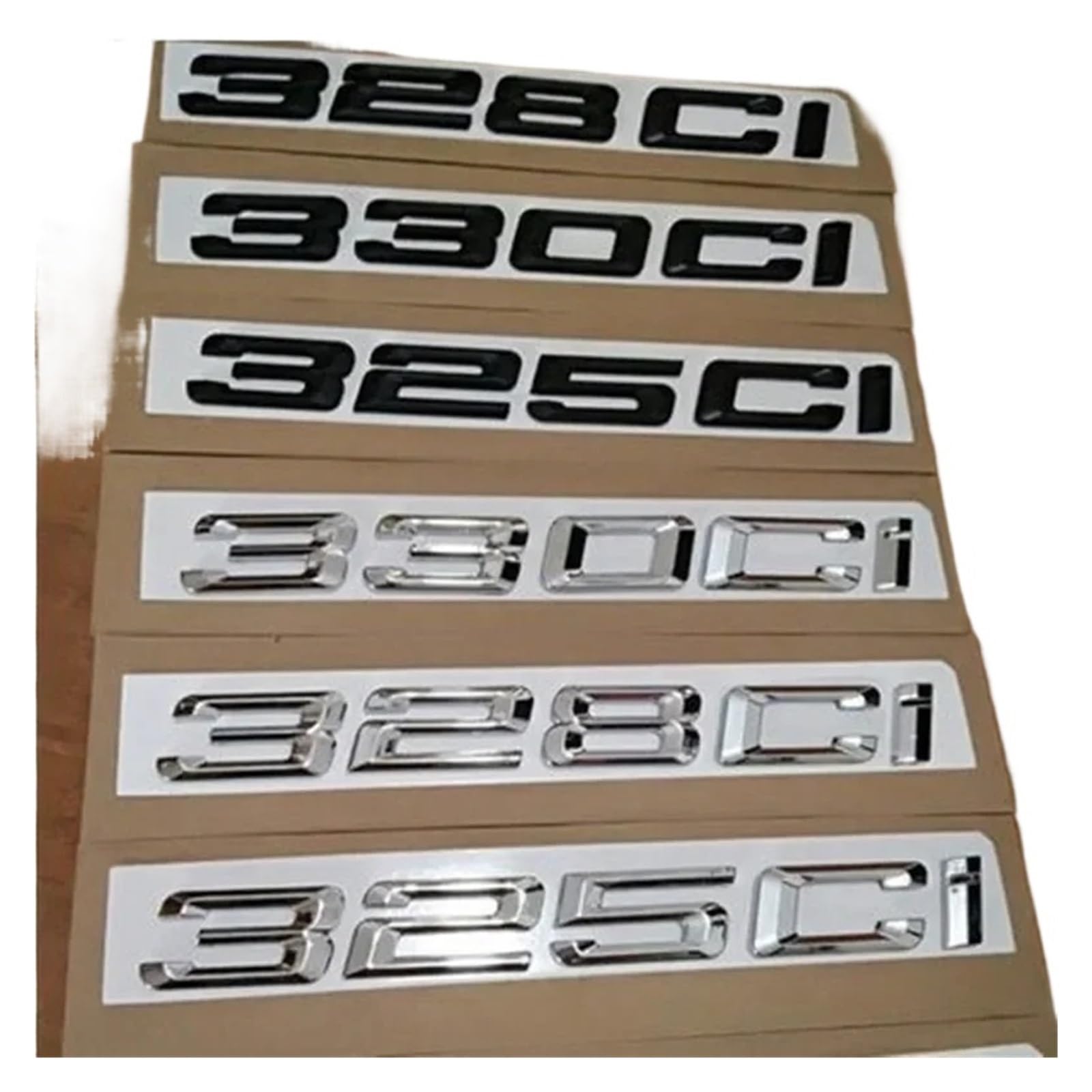NIBOTT 3d ABS Black Chrome Car Letters Fit For BMW 325ci 328ci 330ci Logo Lettering Emblem Badge Sticker Accessories(Glossy Black,325ci)
