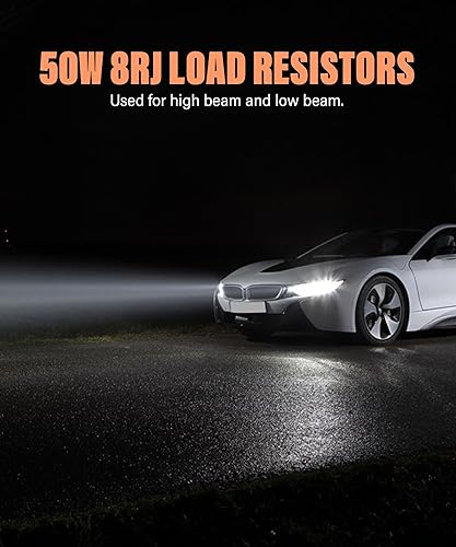 Miniatura 6 de RACOONA Adaptador de arnés de relé de bombilla de faros delanteros de 50 W y 6 ohmios, decodificador de errores antiparpadeo, accesorios de