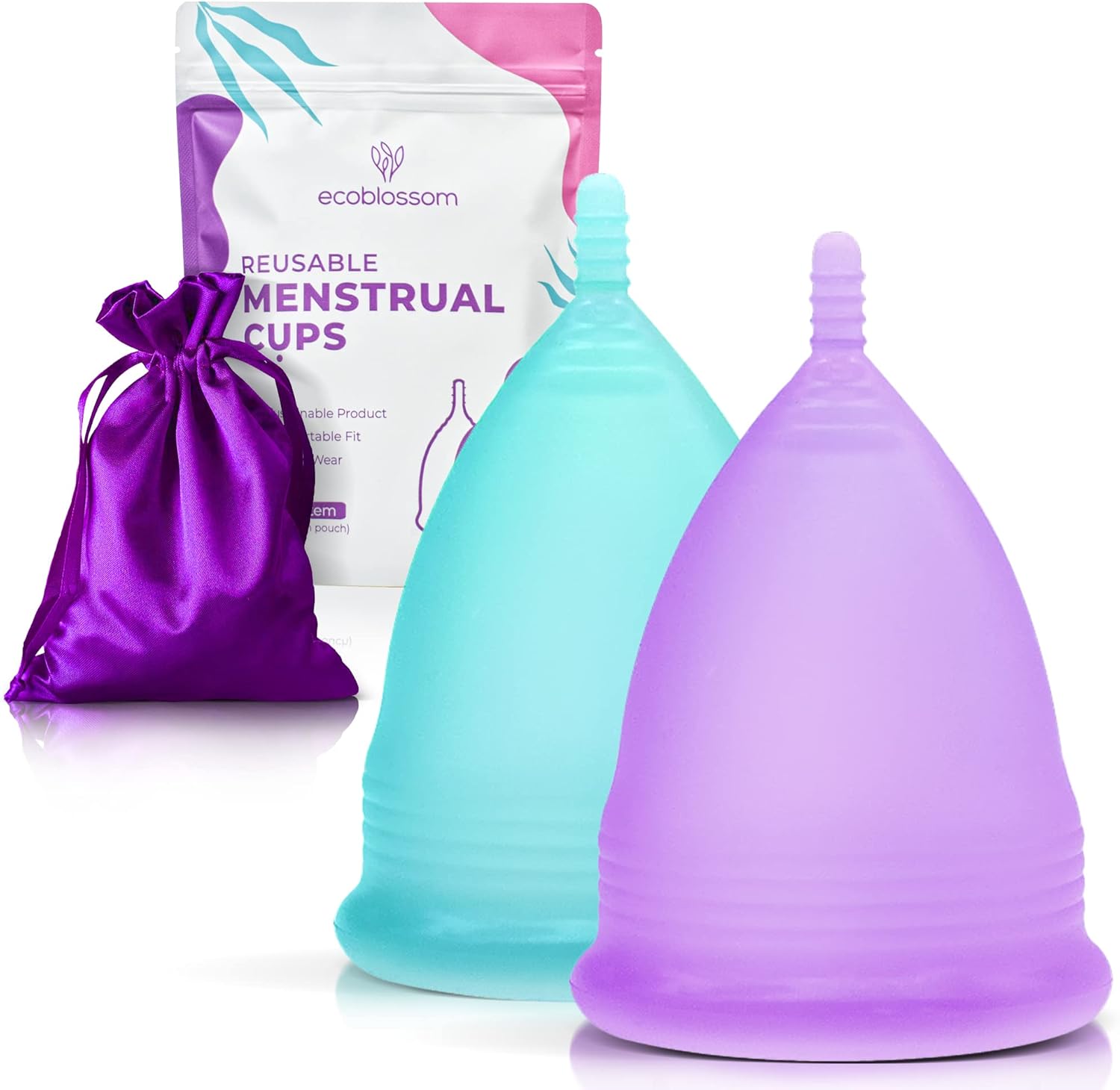EcoBlossom Reusable Menstrual Cup Set The Most Reliable Medical Grade Silicone