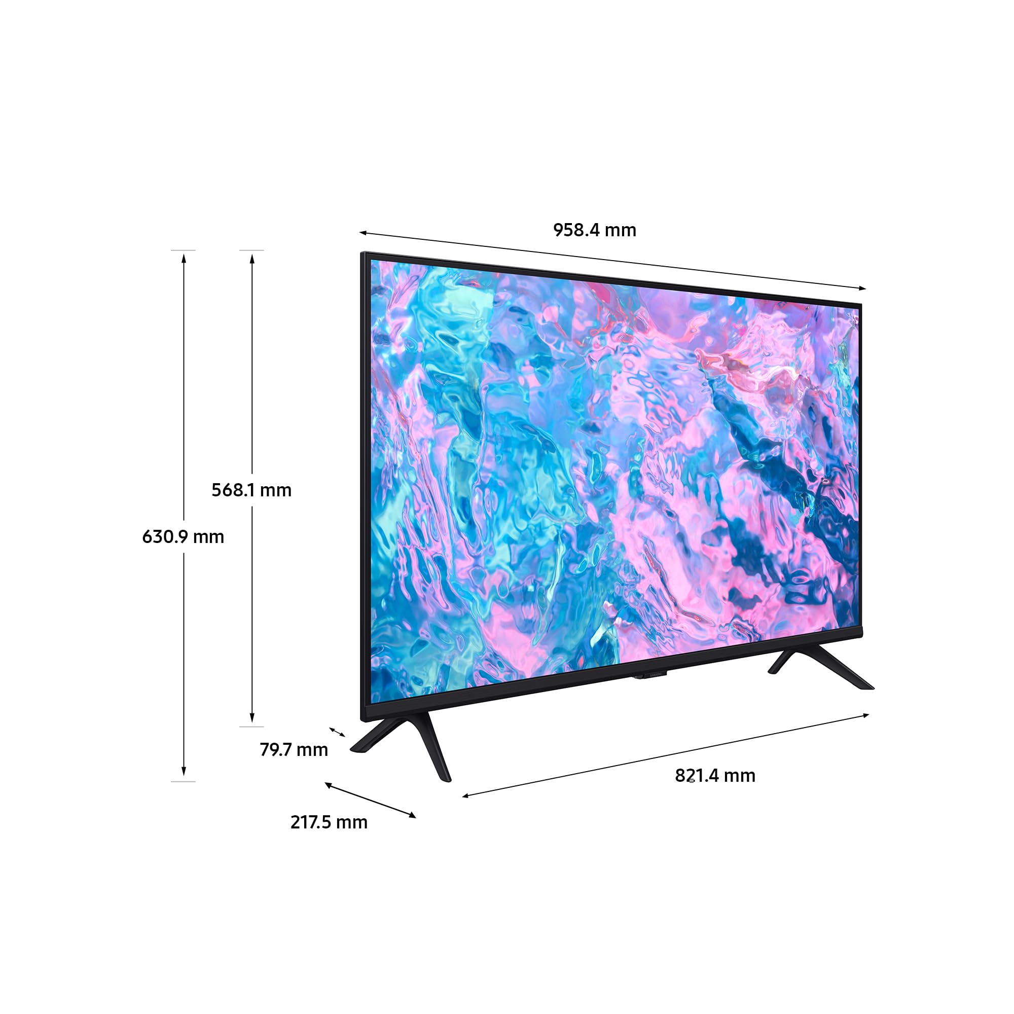 SAMSUNG TU43CU6905 43" telewizor LED (43 cale, 109 cm) Crystal UHD 4K, Smart TV, HDR10+, smukły design, Q Symphony