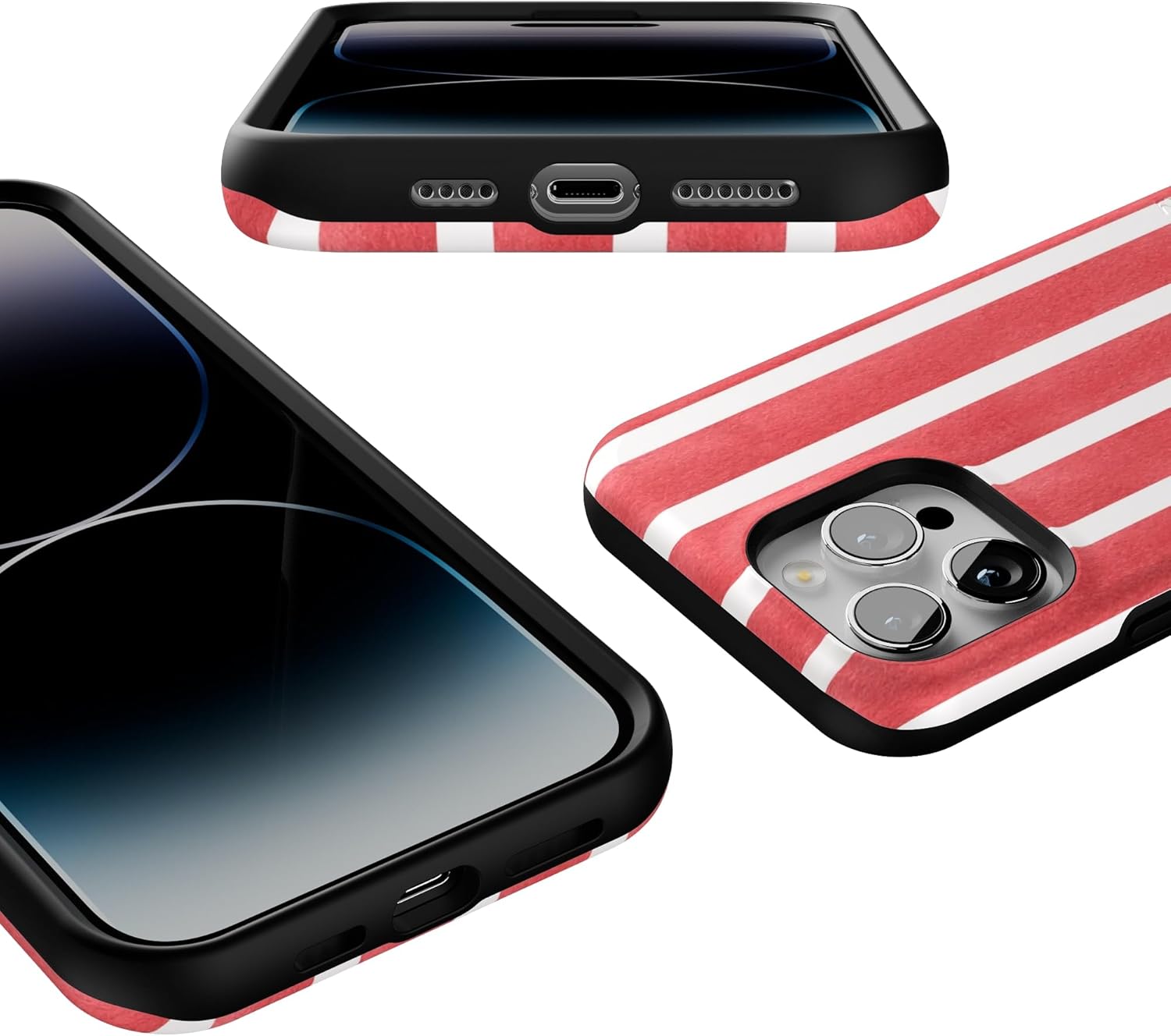 Casely iPhone 14 Pro Max Case | East Coast Summer | Red Stripes | Bold Protective Design | Compatible with MagSafe