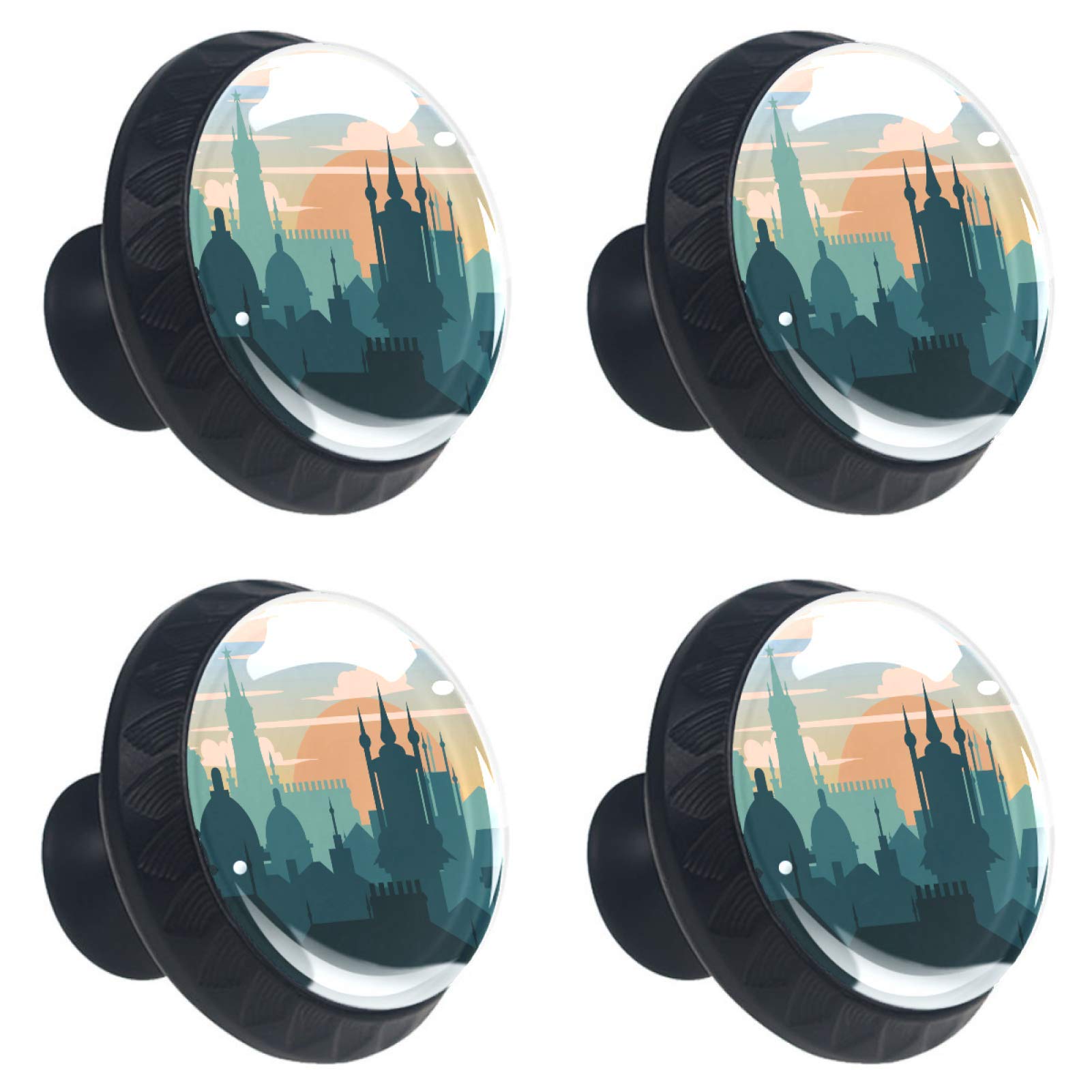 Boutons de tiroir en verre multicolores pour rénover un placard abîmé de cuisine