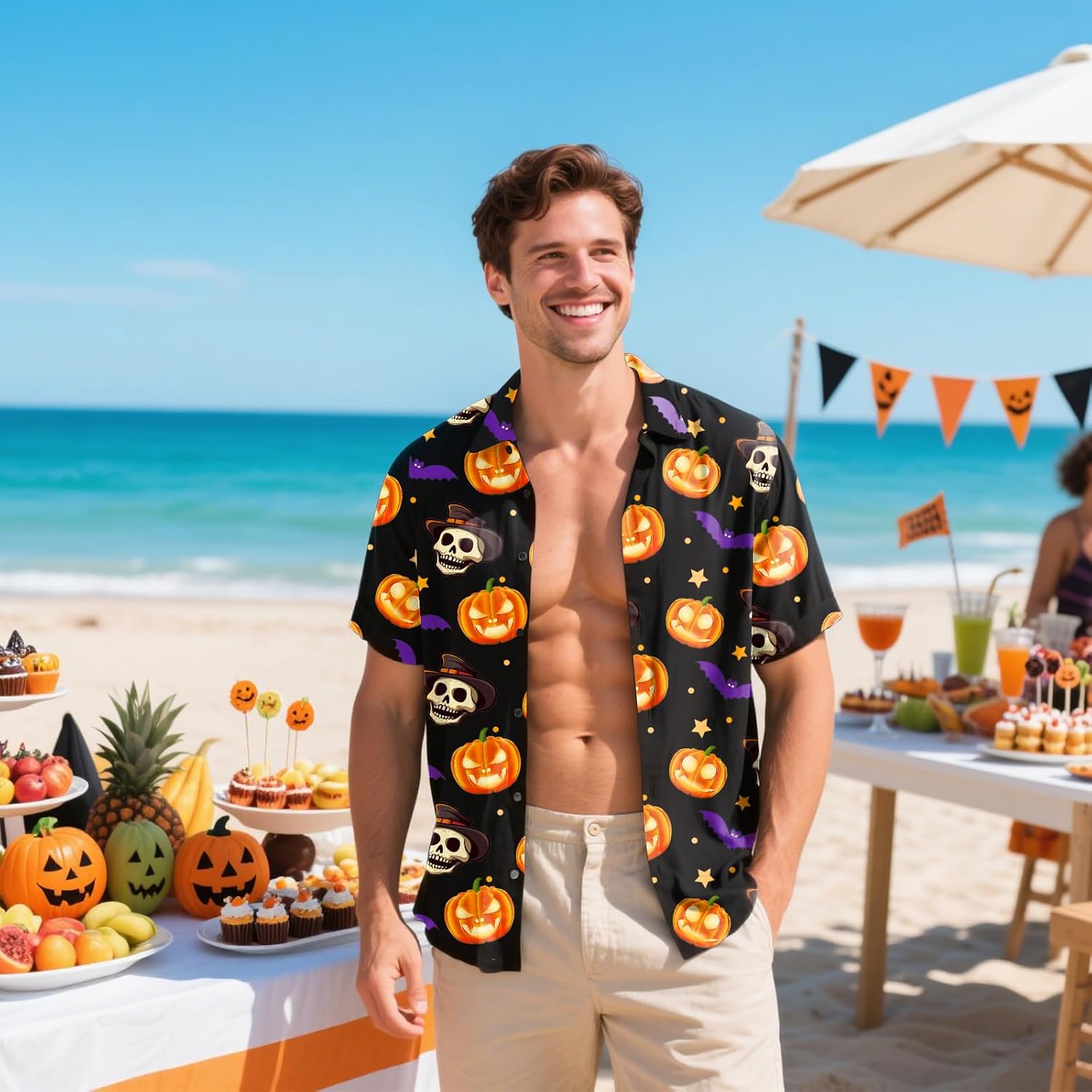 Men's Hawaiian Shirts Flamingo Floral Button Down Tropical Holiday Beach Shirts Short Sleeve Casual Vacation