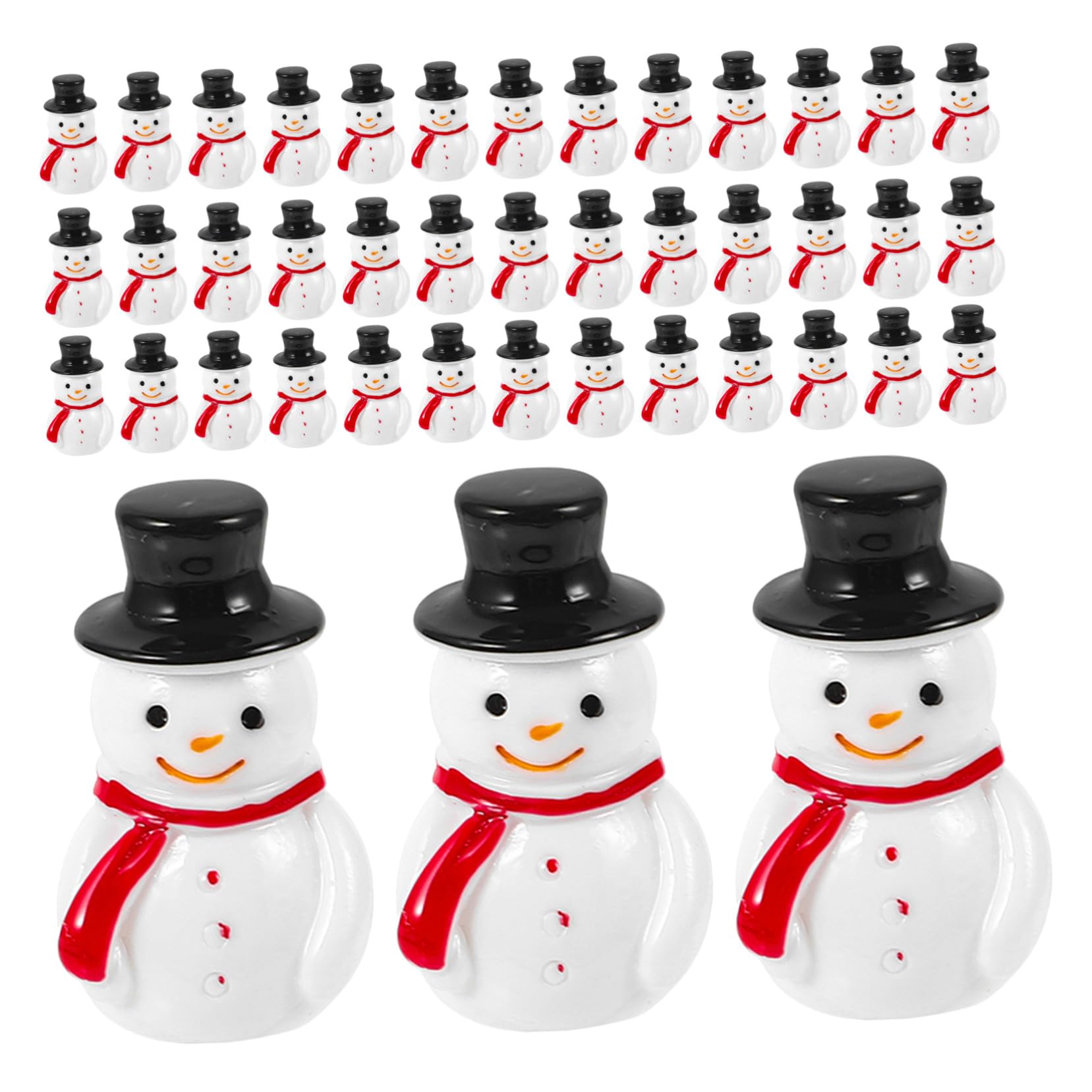 IMIKEYA 100pièces Lot de Figurines de Bonhommes de Neige Décorations Miniatures pour Noël Anniversaires et Intérieurs