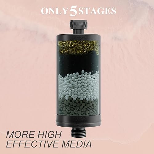 Miniatura 8 de Filtro de ducha de metal duradero de alto flujo, efecto de decloración del 90%, absorbe metales pesados, equilibra el nivel de pH del agua, alivia