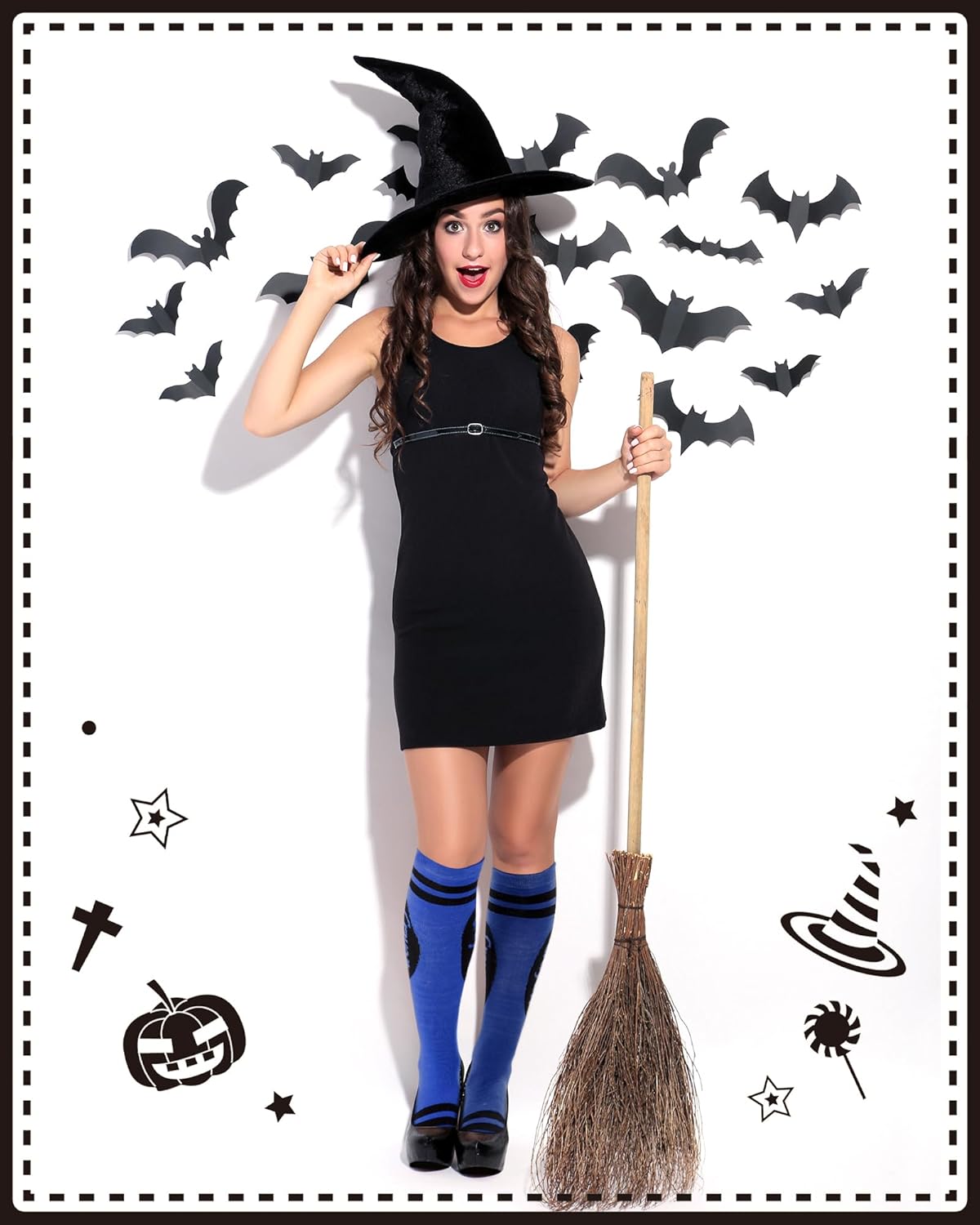 Geyoga Funny Crayon Socks for Women Crayon Knee High Socks Novelty Stocking Stuffers Rainbow Pencil Stockings - Image 6