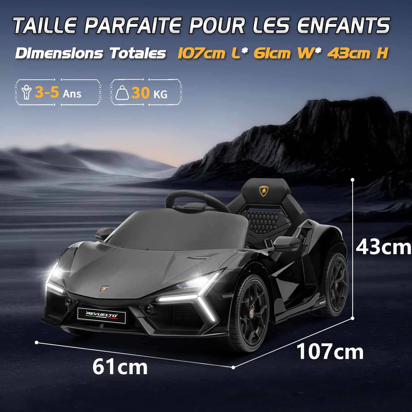 LALAHO Voiture électrique Enfants de Lamborghini 12 V