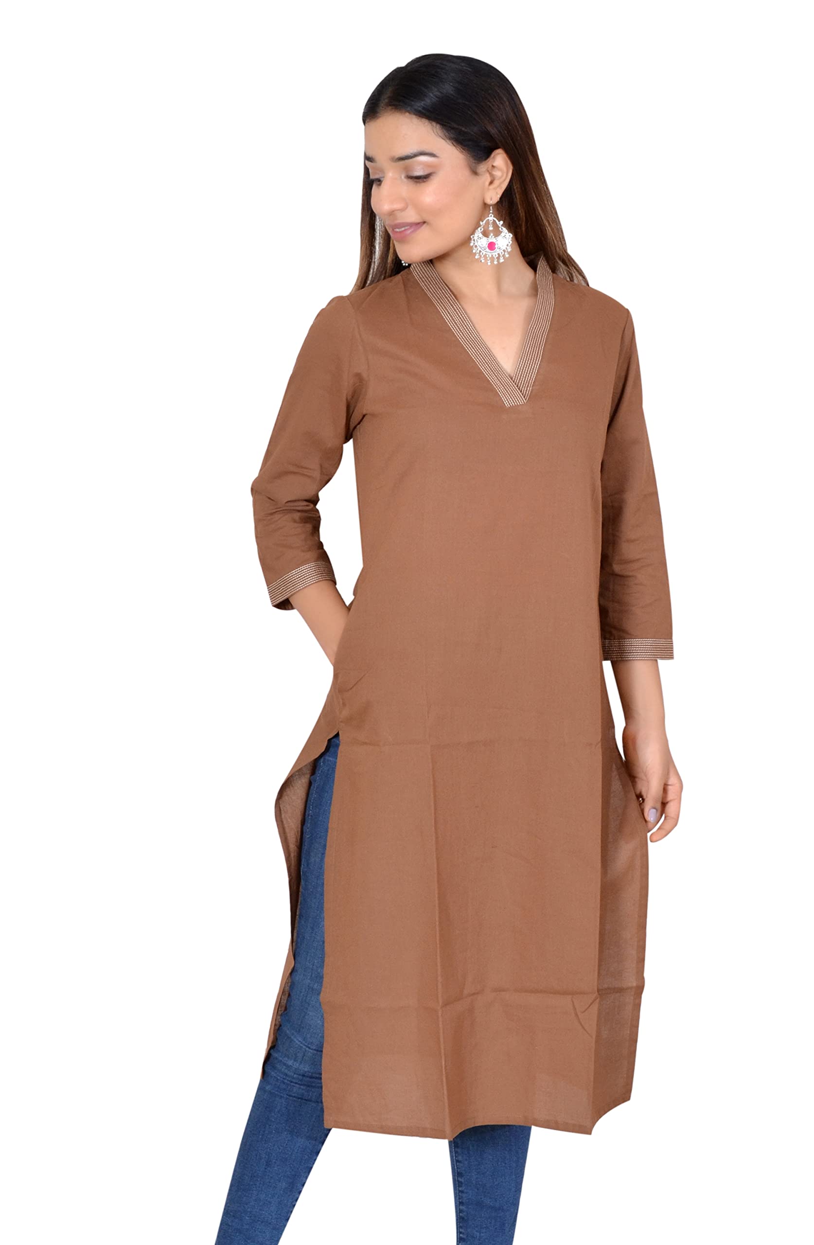 JAIPUR HAND BLOCKWomen' Cotton Long Kurta (CKUP000V-1)