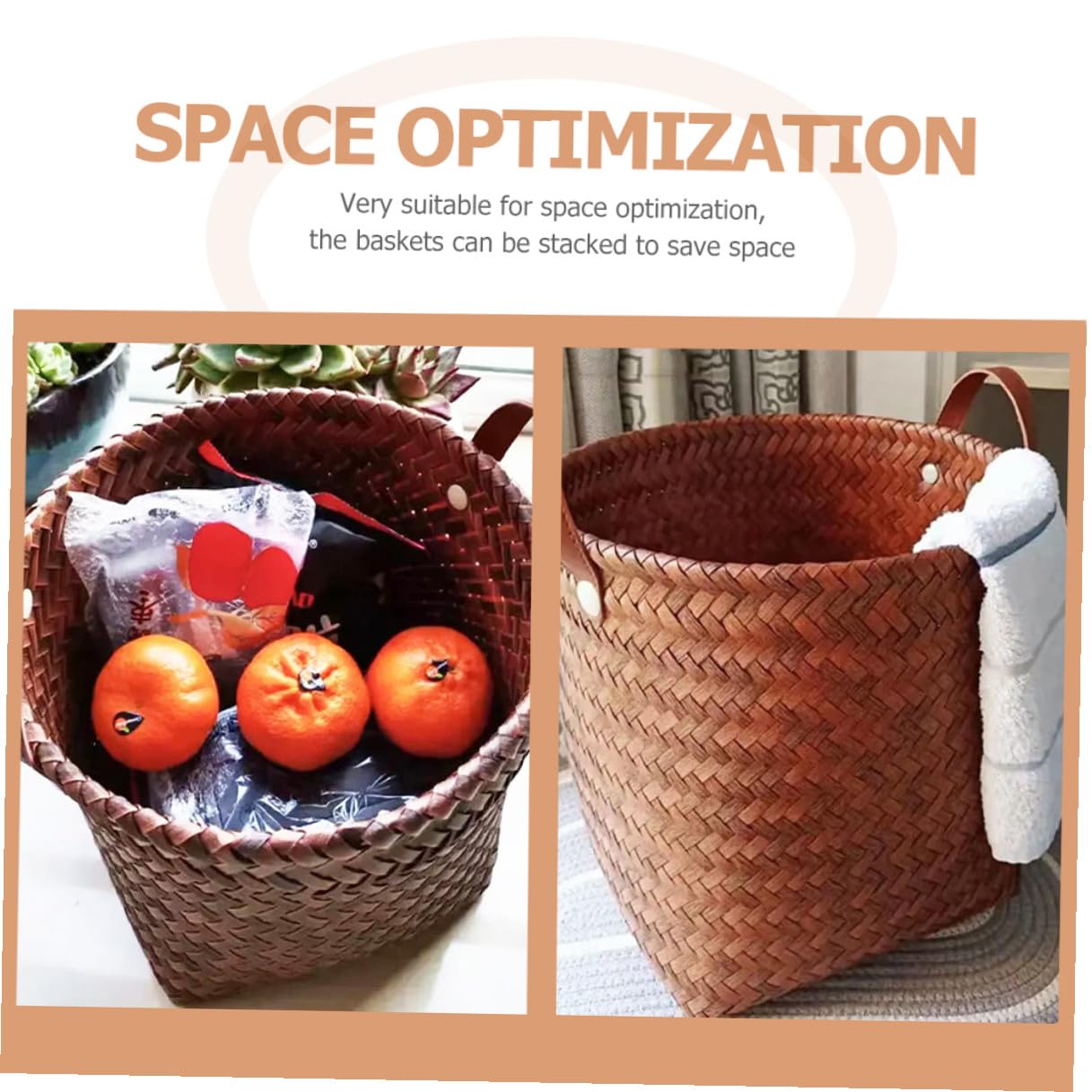 iplusmile Cesta de Almacenamiento Estilo Pastoral Cesta Organizadora Multifuncional para Ropa Sucia y Juguetes para Guardar y Organizar Baño y Dormitorio