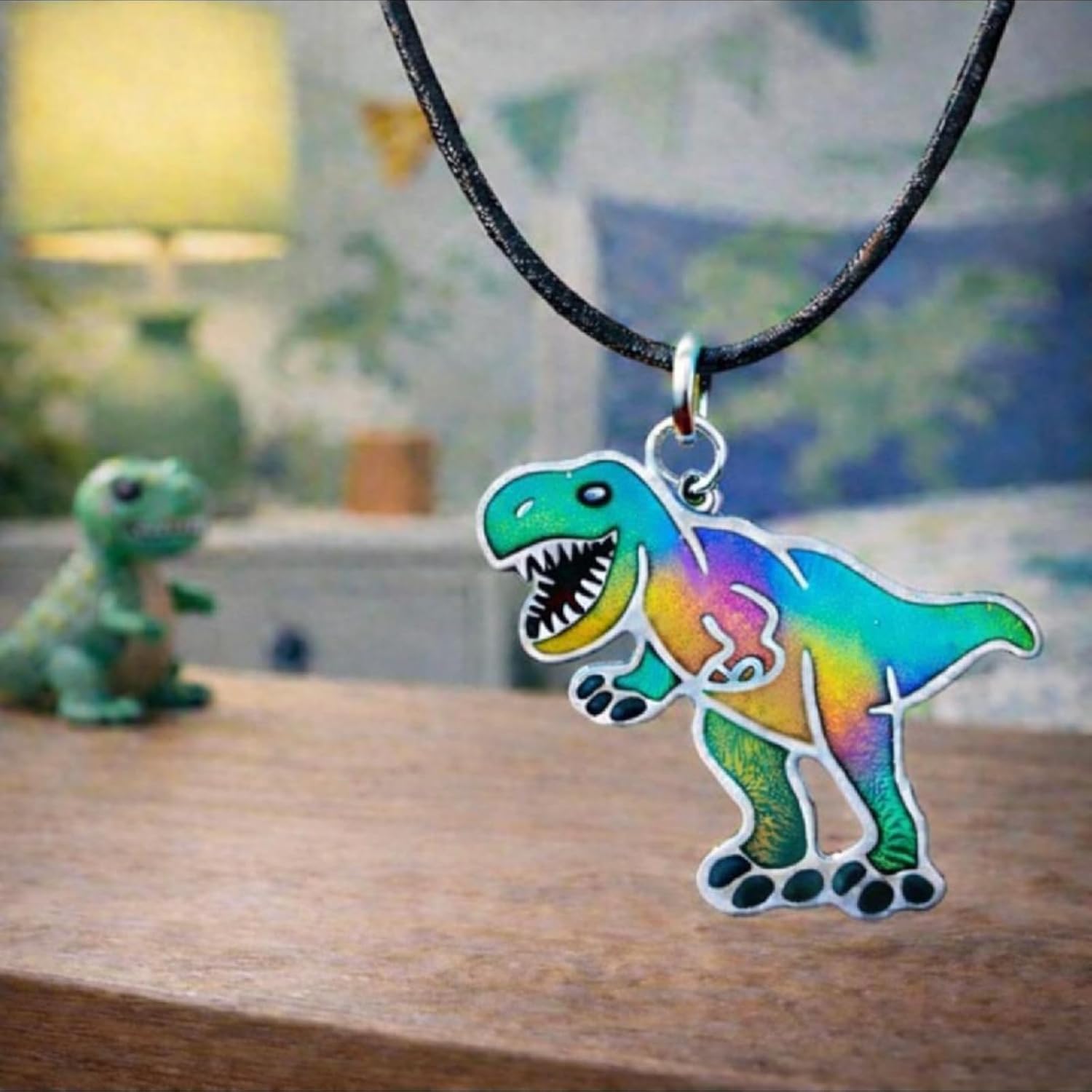 Ello Elli T-Rex Dinosaur Necklace, Stainless Steel T-Rex Pendant with Leather Cord, Fun Gift for Teens & Dinosaur Lovers - Image 7