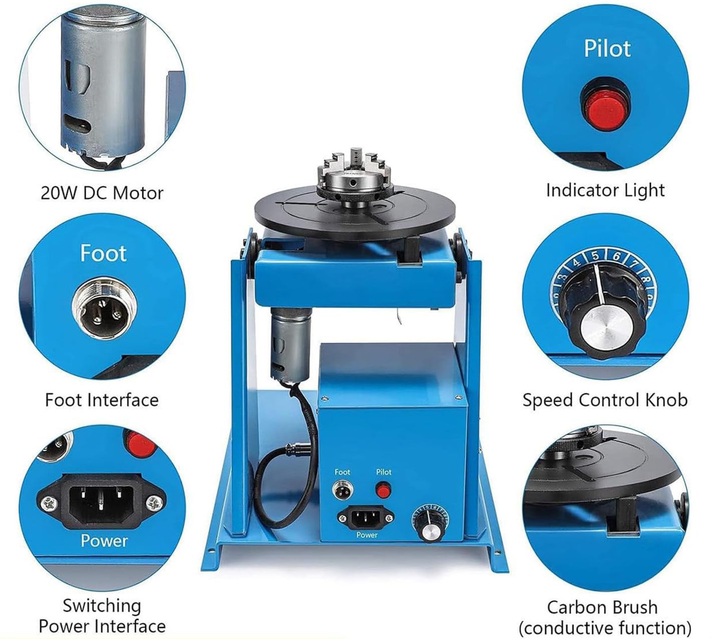 Posizionatore di tubi per saldatura circonferenziale automatico elettrico con interruttore a pedale per tubi in acciaio flangiati inferiori a 10 kg