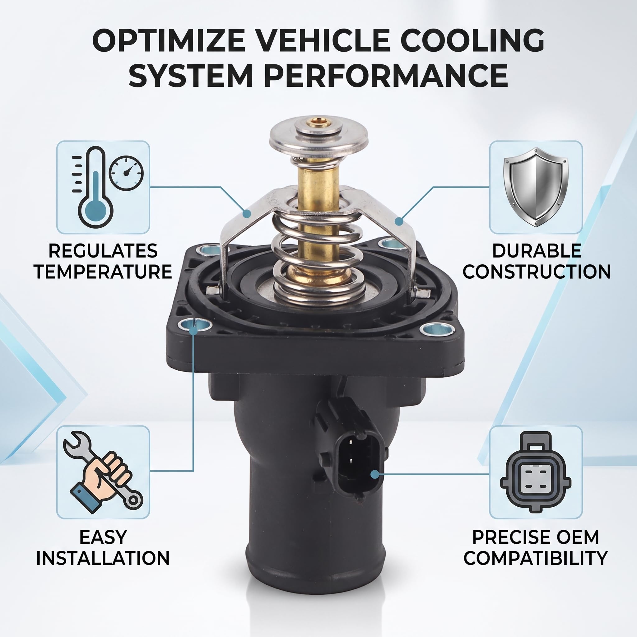 Aramox Termostat z Obudową compatible with Opel Aveo J, Insignia, Mokka, Zafira