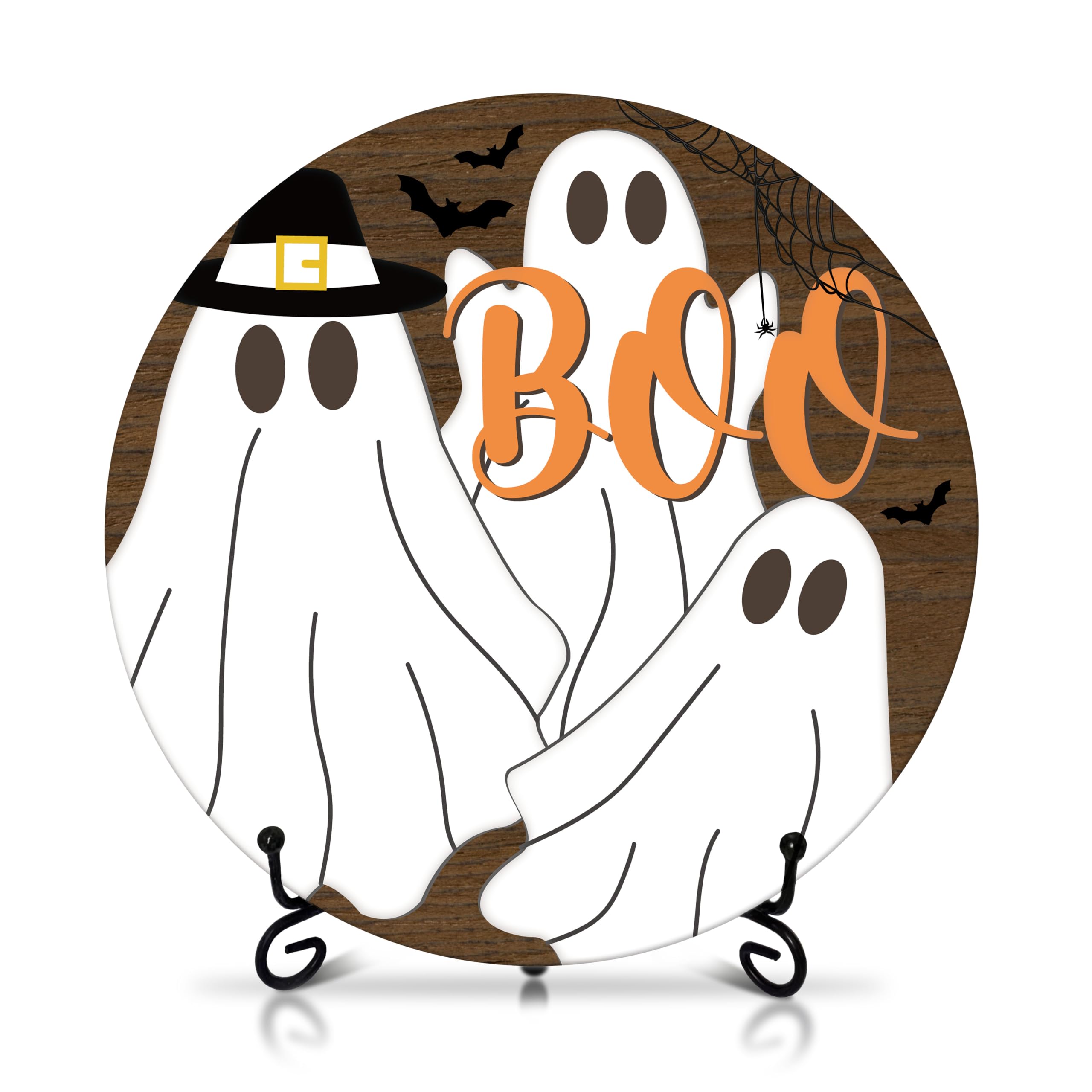 Cadeaux Boo pour femmes et amis : centre de table en bois fantôme E08