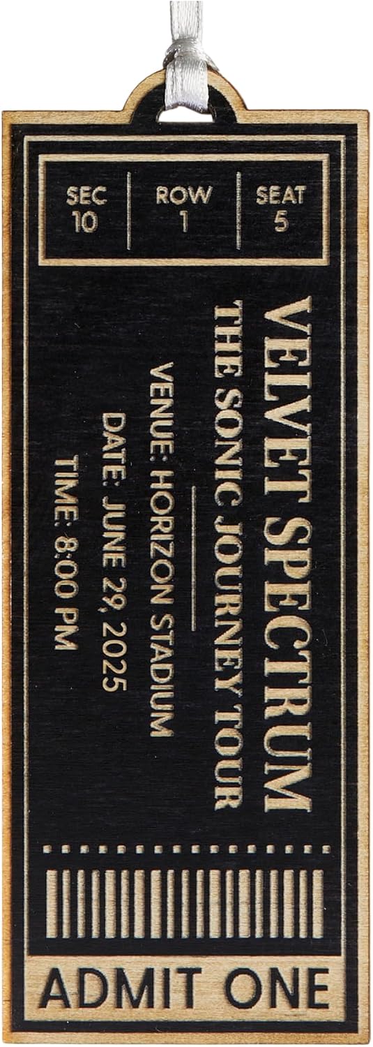 Personalization Universe Favorite Concert Ticket Personalized Wood Ornament- Black