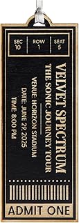 Personalization Universe Favorite Concert Ticket Personalized Wood Ornament- Black