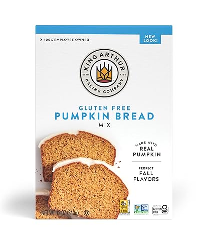 King Arthur, Pan de calabaza sin gluten + mezcla de magdalenas, sin gluten, proyecto verificado sin OMG, certificado Kosher, 12 onzas