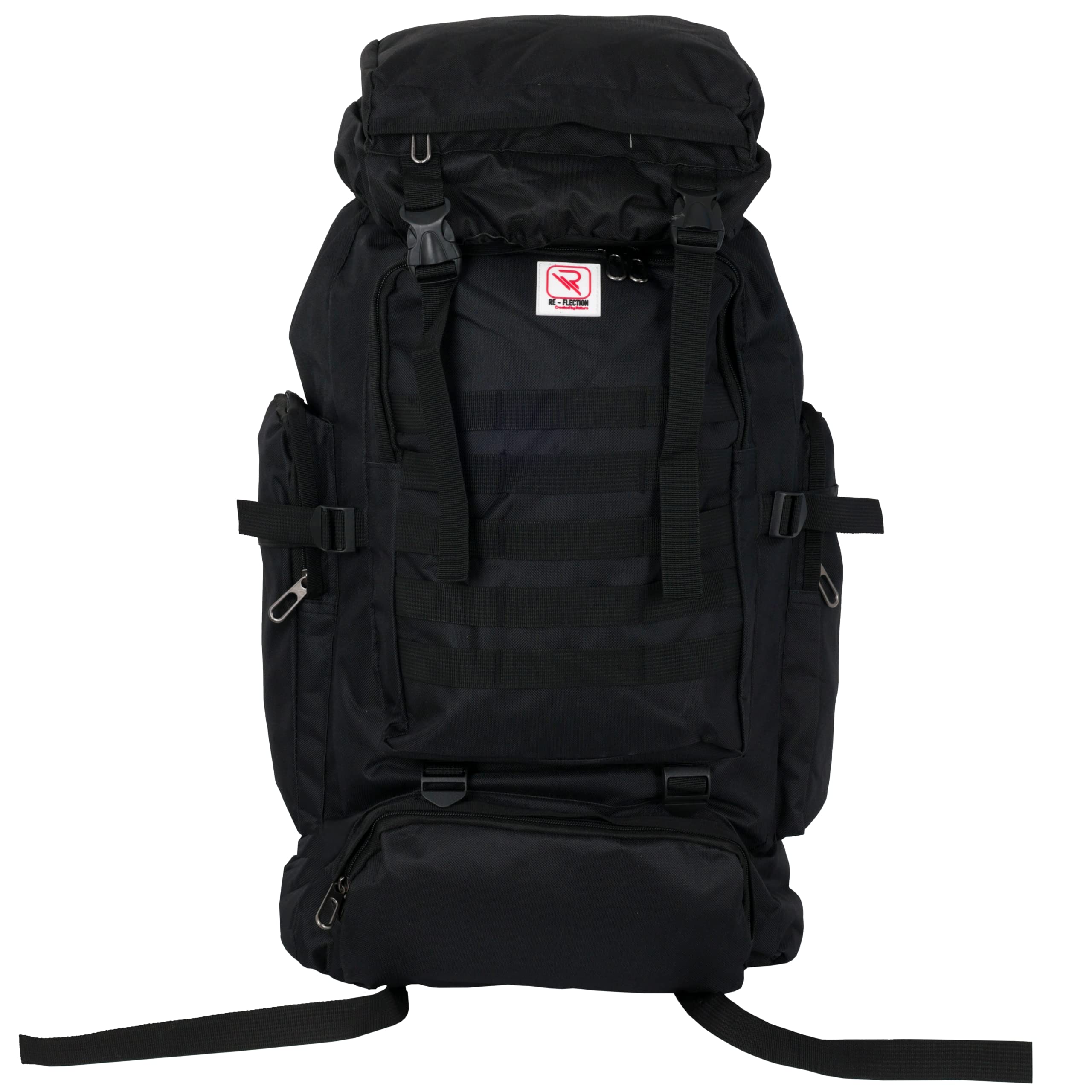 Re-flection 90 Litre Lightweight Mountaineering Bag, Foldable Hiking Rucksack, Breathable Outdoor Sport Trekking, Climbing and Camping Backpack, Black