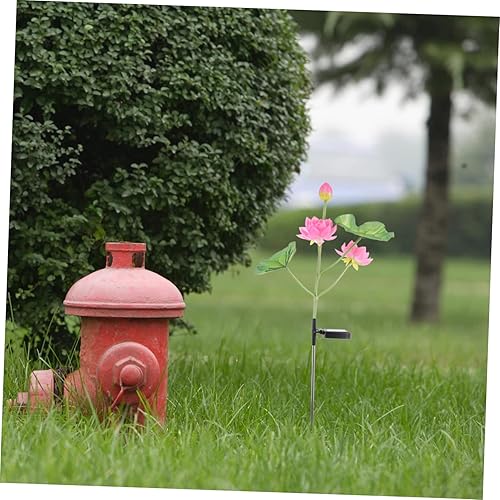 Miniatura 9 de OSALADI Lámpara solar de loto de tulipán, luces solares de paisaje solar, lámpara de flores, luz de camino de flores, luces solares para exteriores