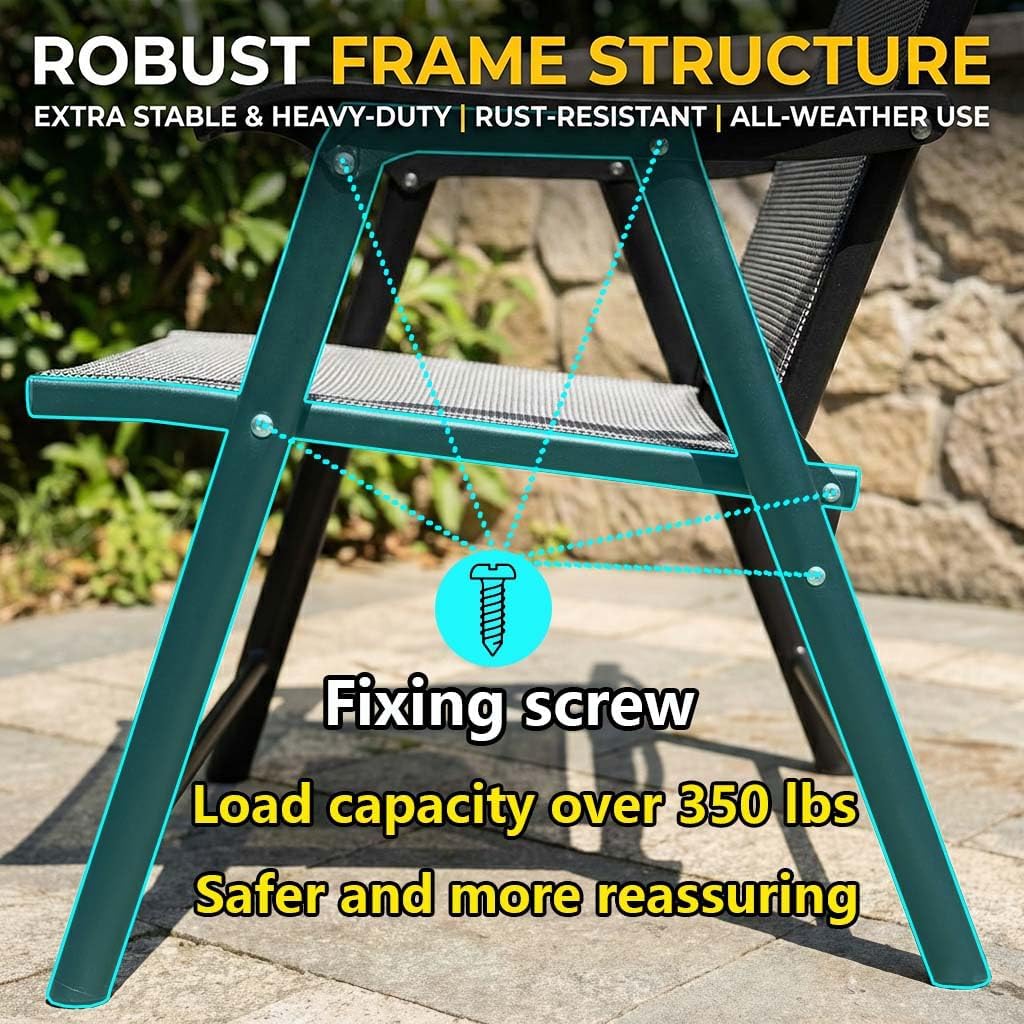 Outdoor Patio Table and Chairs Set for 4, Outdoor Dining Set Includes 37 Inch Square Patio Table for Backyard, Garden, Lawn, Porch, Poolside and Indoor (Black)