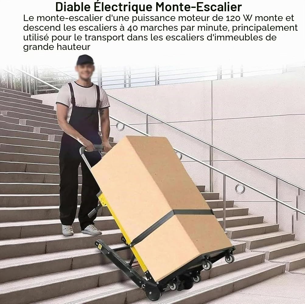 Générique Monte Escalier Electrique Diable Monte-Escalier Électrique Monte-Escalier Électrique Pliable Chariot Monte-Escalier Motorisé Adapté Aux Familles Personnelles Aux Entrepôts
