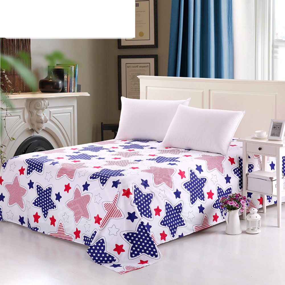 Coton sergé lin drap de lit imprimé feuilles uniques 160x230cm toutes saisons