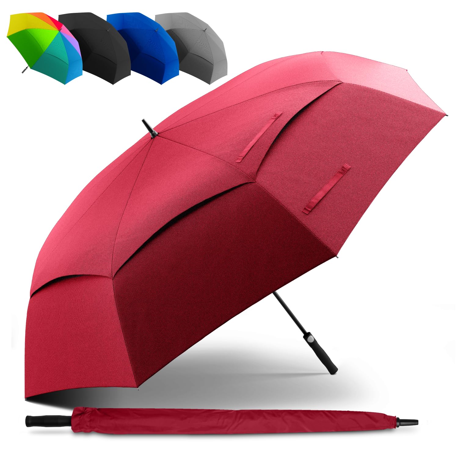 STYNGARD XXL Regenschirm Groß Sturmfest [Ø 130/140 cm] - Golfschirm mit Doppelbespannung für maximalen Wind- und Regenschutz Modell - Regenschirm für 2 Personen - BELFAST