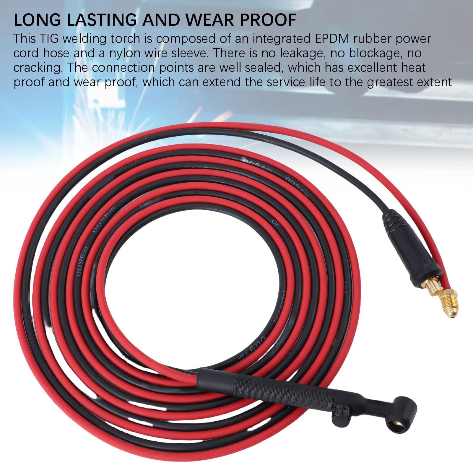 Antorcha de soldadura TIG HaloVerde de 150 A con conector de 35 a 50 mm² y manguera de goma EPDM de 8 metros para equipos de soldadura TIG MIG200, MIG250 y MIG205 Pro para