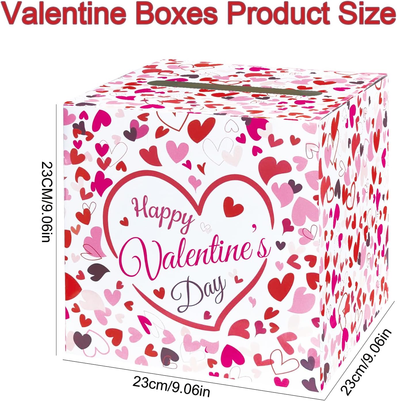 Valentine Card Boxes Mailbox Postbox for Kids Valentines School Classroom Exchange Game Activities Party Decor 9 x 9 x 9 inch