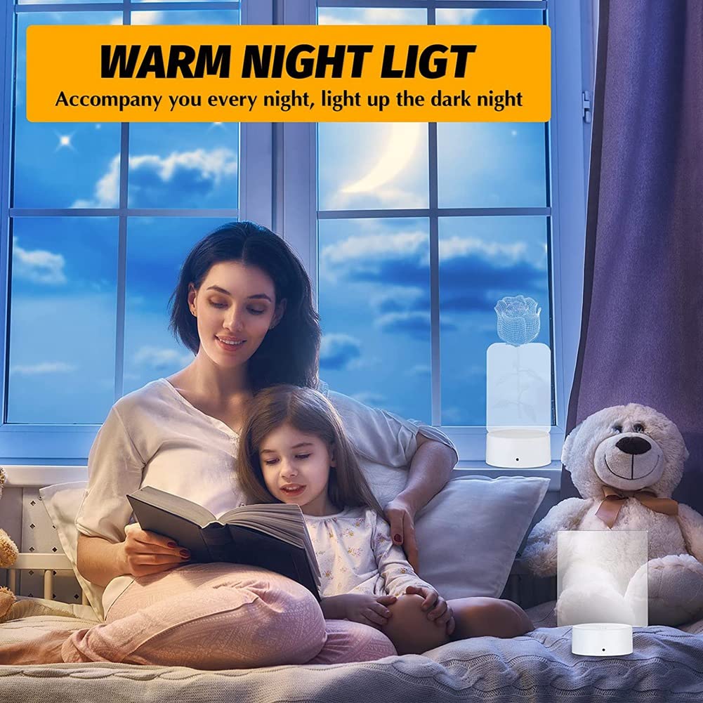 Set di 12 supporti per lampada LED da notte 3D + + USB, espositore per spettacolo di luce, 16 colori per acrilico,