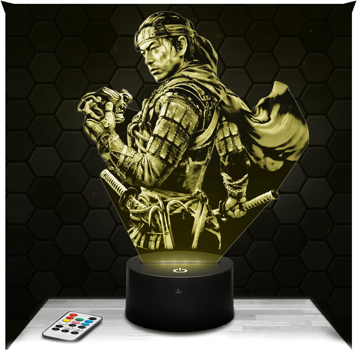 Lampephoto.fr - 3D Lamp Ghost of Tsush ima Video Game Geek Gift Man, Gamer, Touch LED Night Light, 3D Hologram Effect, Christmas Birthday Gift Idea Man Woman, Bedroom Decoration โ image 1