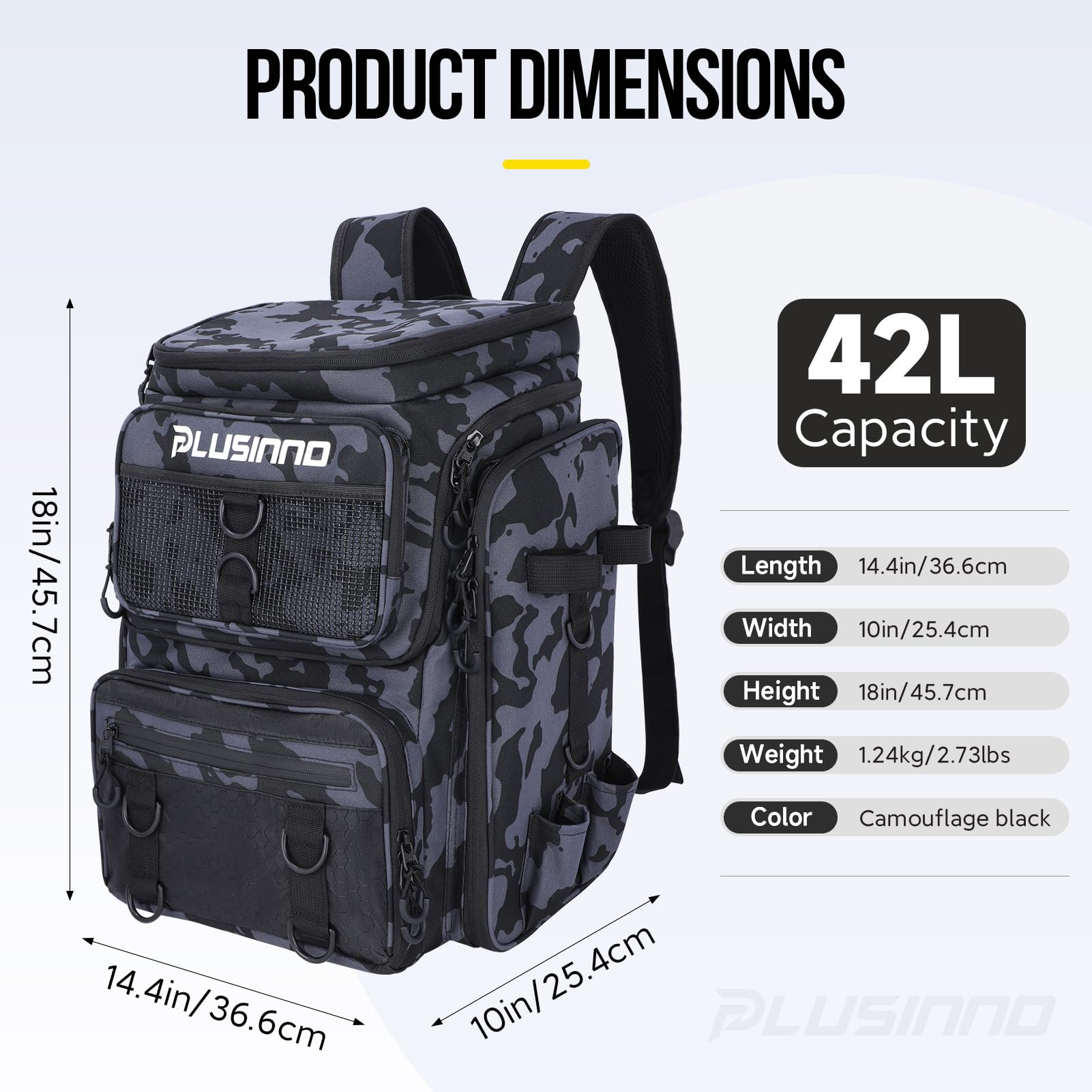 PLUSINNO Fishing Backpack - Tackle Storage & FREE SHIPPING -5