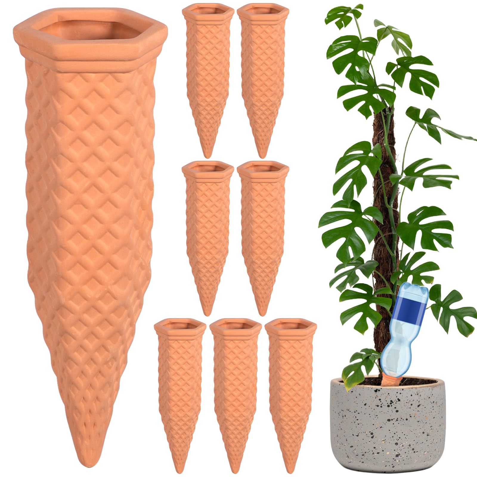 Cône D'arrosage Automatique En Terre Cuite - Système D'irrigation Pour Plantes En Pot, Balcon, Jardin, Jusqu'à 14 Jours D'autonomie