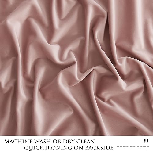 Miniatura 7 de StangH Cortinas rosas de 96 pulgadas de largo, cortinas de terciopelo súper suave para ventana, bolsillo para barra, aislamiento térmico, decoración