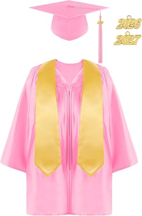 SOMSOC 4 Pieces Kindergarten Graduation Cap and Gown Set for Preschool Nursery Kids Graduation Stole Gown with 2026 Tassel