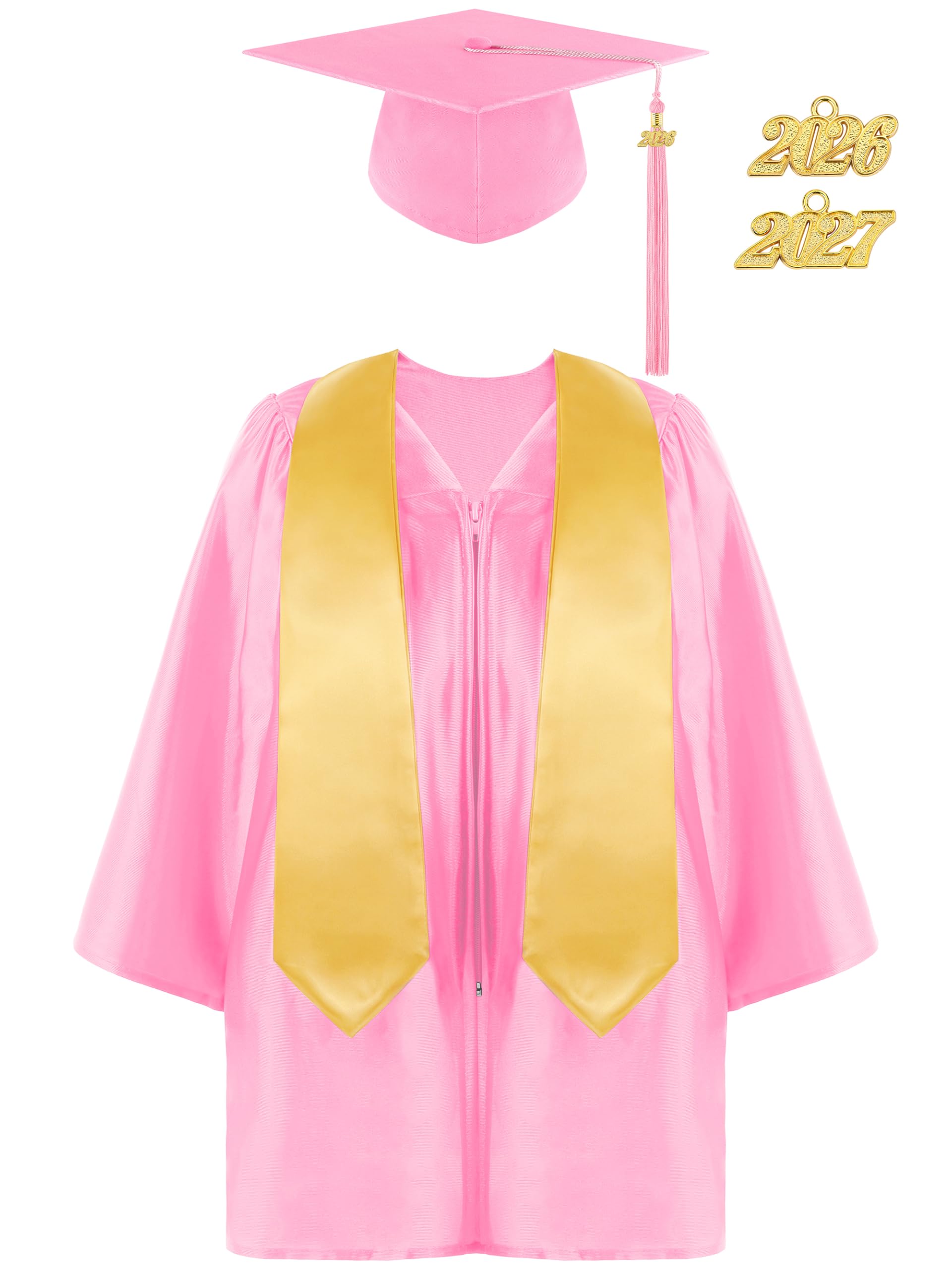 SOMSOC 4 Pieces Kindergarten Graduation Cap and Gown Set for Preschool Nursery Kids Graduation Stole Gown with 2026 Tassel