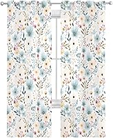 Vista 17 de Cortinas traslúcidas de hojas de flores de 45 pulgadas de largo, juego de 2 paneles de cortinas para cocina, dormitorio, sala de estar, puerta