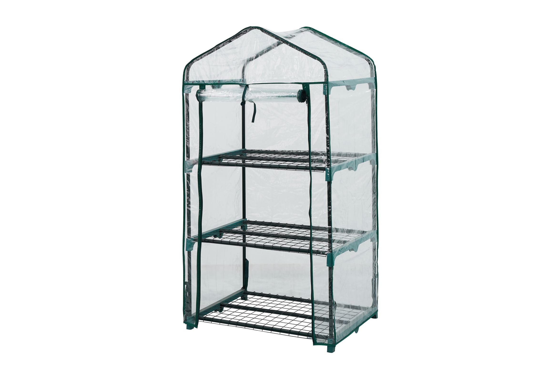 Mini Greenhouse - 3 Tier Cold Frame With Clear PVC Cover, Roll-Up Zipped Door - Portable Greenhouse For Plants And Seedlings - Perfect for Outdoor Garden and Home