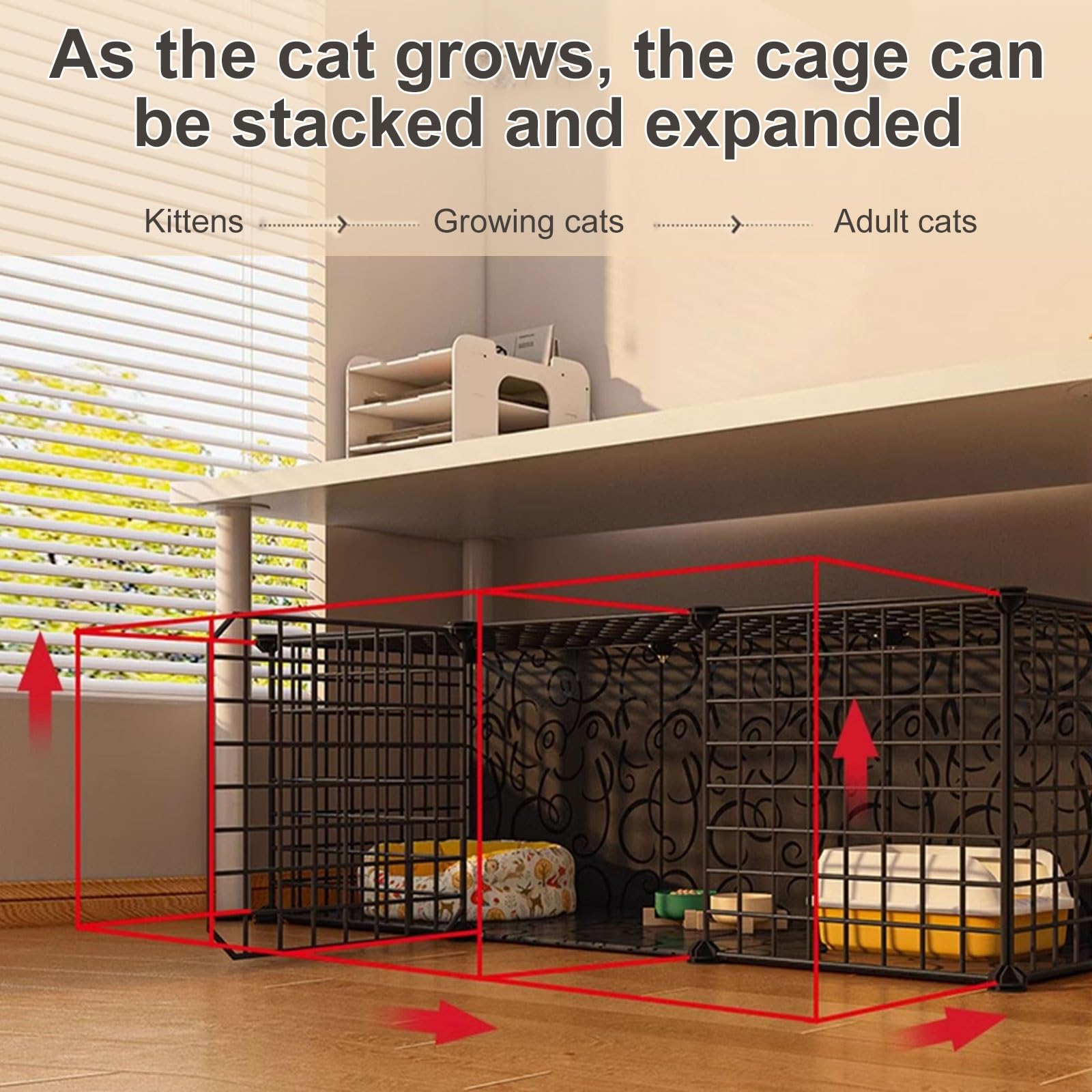 Amazon.co.jp: RTTZBOZ 猫ケージ 屋内用 キャティオ DIY 猫囲い 金属製 