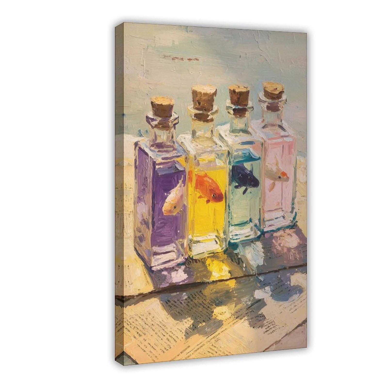 Flamint Colorful Oil Painting Print Canvas Poster for Dorm Room Decor Gift