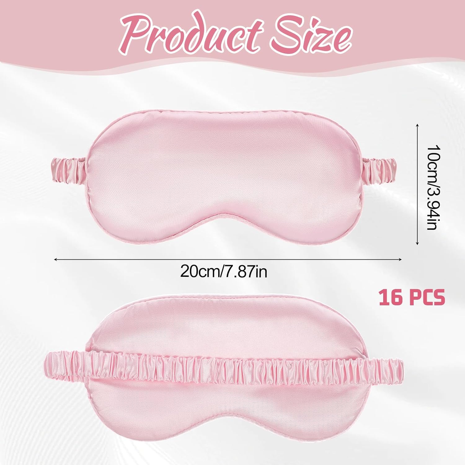 16 Pcs Satin Silk Eye Mask Blackout Sleeping Blindfolds Bulk Smooth Sleep Mask with Adjustable Strap Color Assorted Soft Eye Covers for Women Men Travel Nap Meditation Party Gifts Favors