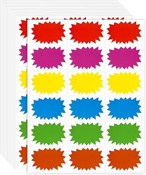 BESARME 720+ Pcs Garage Sale Stickers, Disposable 2"x 3" Yard Sale Price Stickers 6 Color Adhesive Removable Price Tags for Retail Flea Market Community Events County Fairs