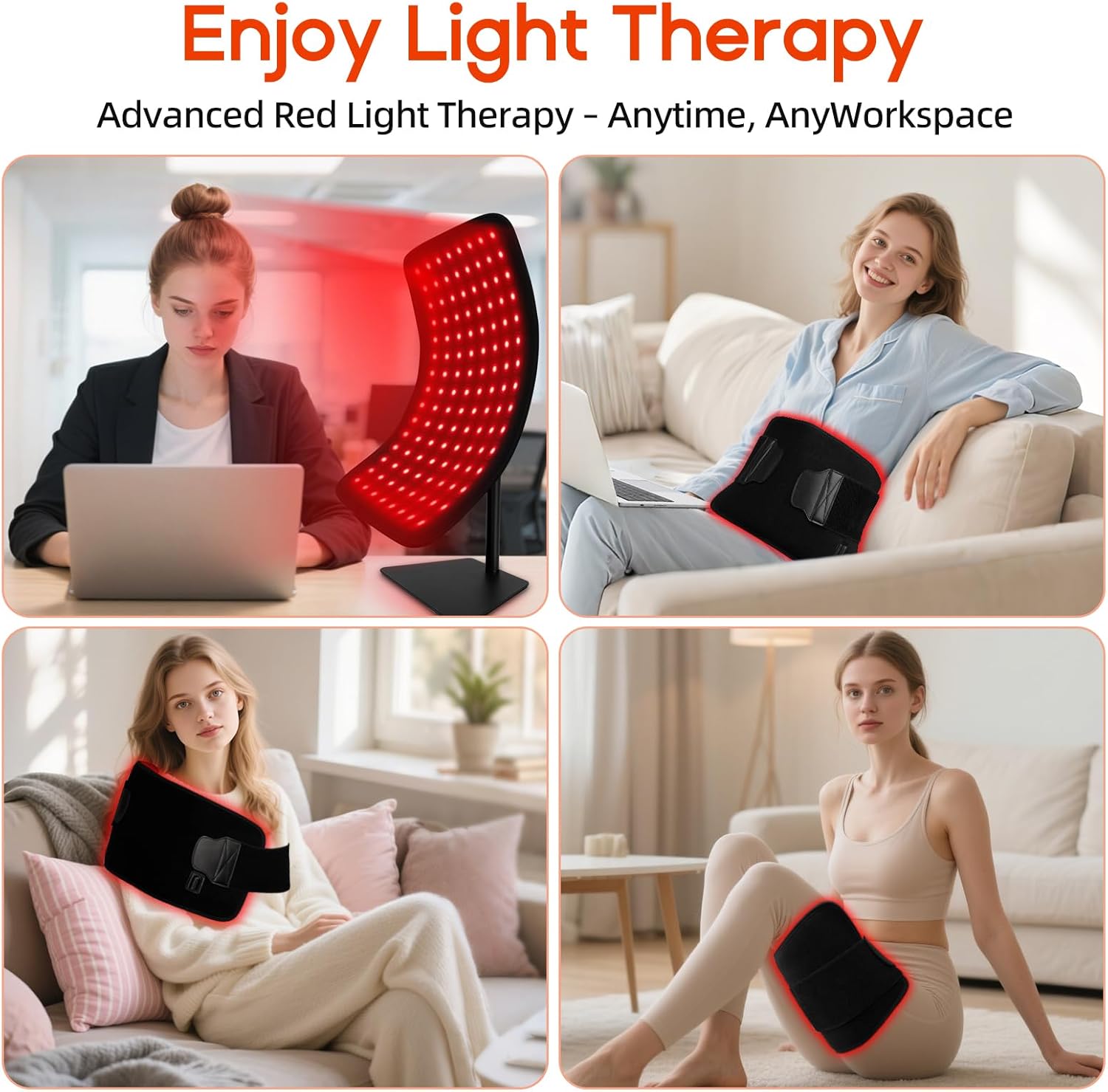 Red Light Therapy for Body and Face, Red Light Therapy Mat, 3 in 1 Mat/Belt/Stand Removable 660NM & 850NM Infrared Red Light Therapy Panel Device, Light Therapy for Face, Waist, Back, Knees and Legs