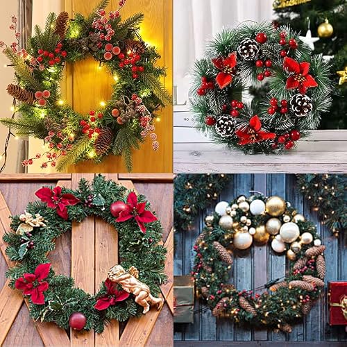 Thealyn 12 Pack 14'' Metal Wreath Frame Green Wire Wreath Rings For Christmas New Year Party Home Decor Diy Crafts Supplies #TOP5